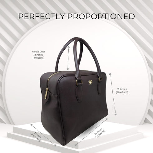 Vamika 90 Feet Genuine Leather Brown Tote Bag